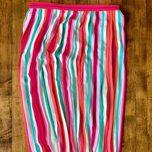 J.Crew Sunburst pleated skirt in watermelon stripe
